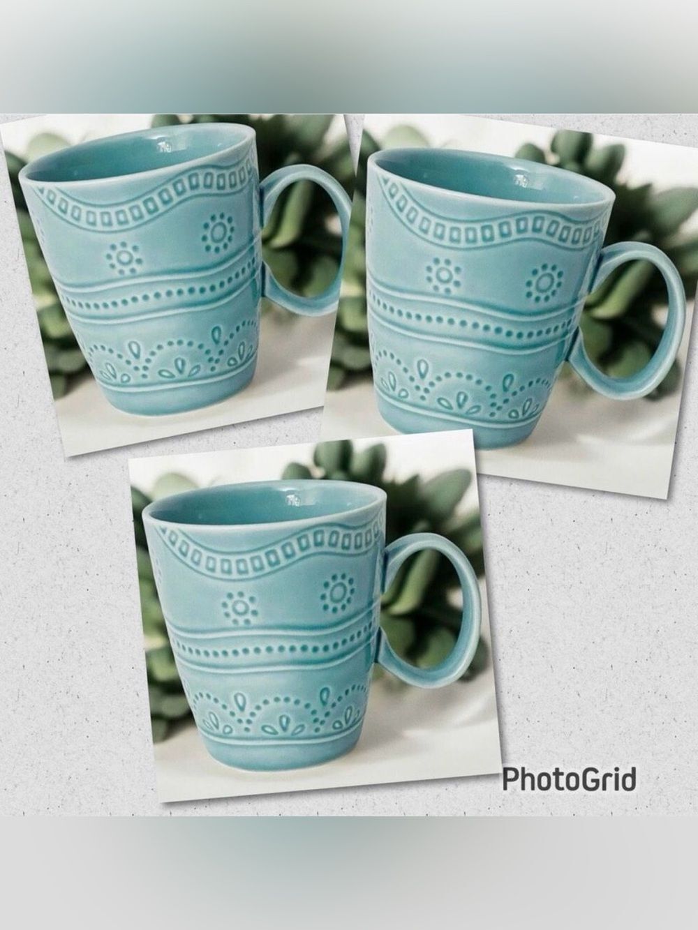 NWT 3 Set Threshold KENNET AZURE Blue Stoneware dishwasher & microwave safe mug